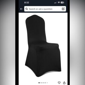 Elegant Black Lycra Chair Cover x 6